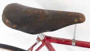 A LH Brookes bicycle, with a red frame, chrome handlebars and a Wrights leather seat, Chater-Lea... - 7