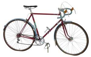 A Viking The Jam Street Model bicycle, with a Reynolds 531 red and turquoise frame, chrome...