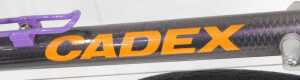 A Cadex Giant bicycle, the purple and black frame Cat Eye CCCL200 Zonda 16R Mavic frame, with... - 7