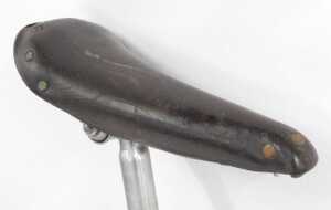 An FH Grubb bicycle, the red and cream frame with applied advertising and crest, with chrome... - 4