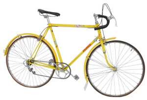 A Cycle Paris Tour de France bicycle, the Reynolds 531 yellow frame with later applied Tour de...