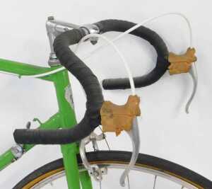A Carlton Cycles bicycle, the lime green frame with crest and advertising, with bound handlebars,... - 3