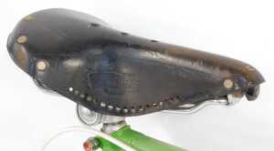 A Carlton Cycles bicycle, the lime green frame with crest and advertising, with bound handlebars,... - 5