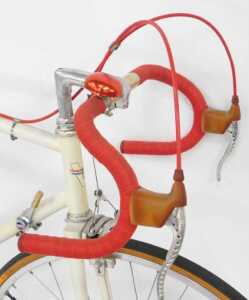 A Viscount bicycle, the cream frame with red bell and Lambert handlebars, with Spied France... - 3