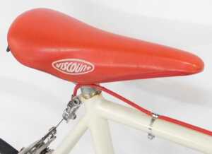 A Viscount bicycle, the cream frame with red bell and Lambert handlebars, with Spied France... - 4
