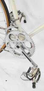 A Viscount bicycle, the cream frame with red bell and Lambert handlebars, with Spied France... - 5
