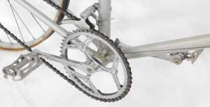 A Frejus Campagnolo Italian bicycle, the silvered frame with crest and advertising, with chrome... - 5