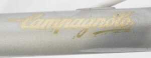 A Frejus Campagnolo Italian bicycle, the silvered frame with crest and advertising, with chrome... - 9