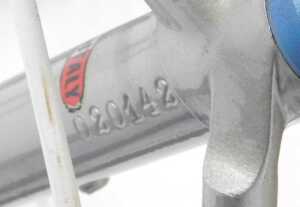 A Frejus Campagnolo Italian bicycle, the silvered frame with crest and advertising, with chrome... - 10