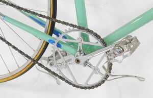 An Edoardo Bianchi Italian bicycle, the light green frame with applied advertising, with chrome... - 5