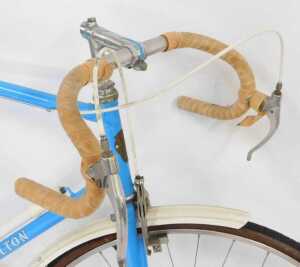 A Carlton bicycle, the pale blue frame with chrome Pivo handlebars, and a Brooks leather seat,... - 3