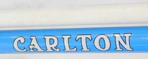A Carlton bicycle, the pale blue frame with chrome Pivo handlebars, and a Brooks leather seat,... - 6