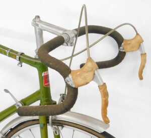 A Bates bicycle, with a Reynolds 531 green frame with applied advertising, chrome handlebars and... - 3