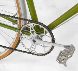 A Bates bicycle, with a Reynolds 531 green frame with applied advertising, chrome handlebars and... - 5