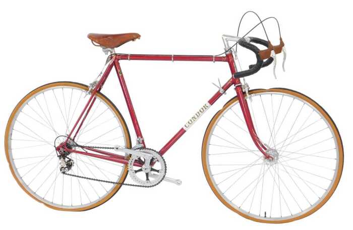 A Condour bicycle, with a Reynolds 531 red frame, with Condour advertising and crest, chrome...