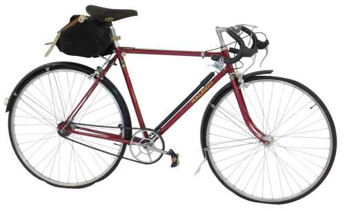 A Raleigh Lenton Sports bicycle, the maroon Reynolds 531 frame with advertising and crest, with...
