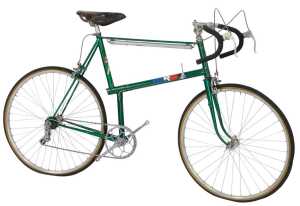 A Velos Paris touring bike, the Reynolds 531 green frame with Velos Paris advertising and crest,...