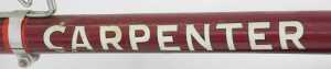 A Carpenter bicycle, the maroon frame with two crests and advertising, with Coitam chrome... - 6