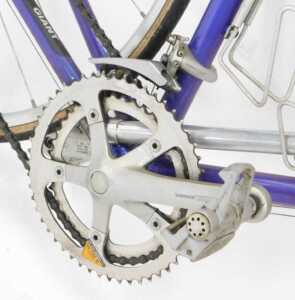 A Giant Peloton Super Light bicycle, the purple Giant Cro-moly frame with three TTT chrome... - 5