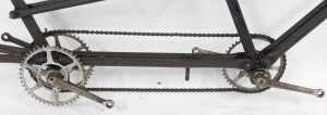 A 1930s New Hudson black twin tube tandem frame. - 4