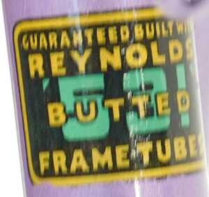 A WJ Holdsworth bicycle frame and fork set, purple, constructed from Reynolds 531 tubes, with... - 5