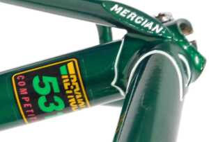 A Mercian Cycles of Derby bicycle frame and fork set, constructed with Reynolds 531 tubes, Green... - 6