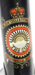 The Sun Cycle and Fitting Company Limited Manx TT bicycle frame and fork set, black with gold... - 3