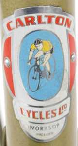 A Carlton Criterium bicycle frame and fork set, bronze and gold frame, with chromed fork and... - 3