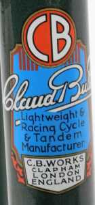 A Claude Butler bicycle frame and fork set, green with applied decals. - 3