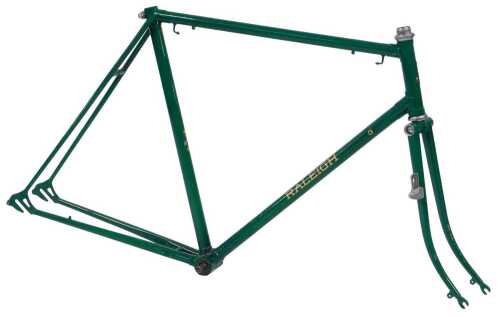 A Raleigh Reg Harris Road Model bicycle frame and fork set, constructed with Reynolds 531 tubing,...