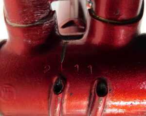 A Brian Rourke bicycle frame and fork set, constructed from Reynolds 531 tubing, red with gold... - 6