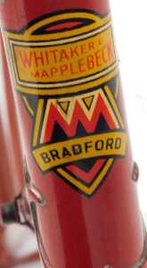A Whittaker and Mapplebeck bicycle frame and fork set, constructed from Reynolds 531 tubing, red... - 3