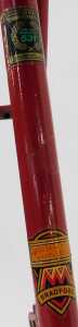 A Whittaker and Mapplebeck bicycle frame and fork set, constructed from Reynolds 531 tubing, red... - 5