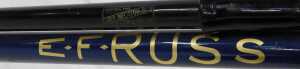 An EF Russ of 99 Battersea Rise London bicycle frame and fork set, with ornate lugs, blue with... - 4