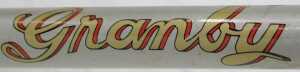 A Granby bicycle frame and fork set, grey with applied decals. - 4