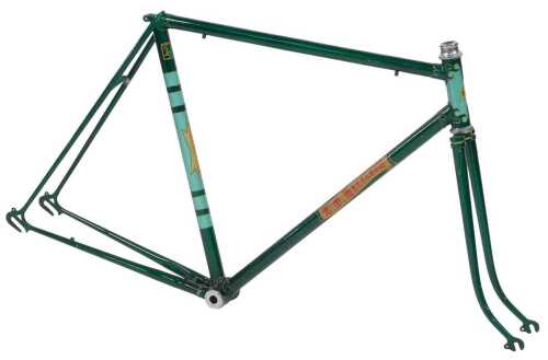 An RO Harrison bicycle frame and fork set, constructed from Reynolds 531 tubing, with intricate...