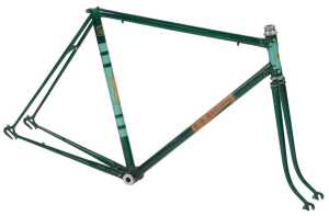 An RO Harrison bicycle frame and fork set, constructed from Reynolds 531 tubing, with intricate...