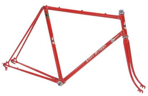 An Ellis Briggs of Shipley Yorkshire bicycle frame and fork set, with Campagnolo gear levers,...