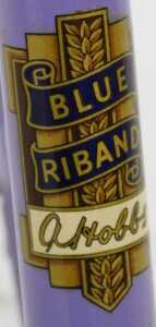 A Hobbs Blue Ribband bicycle frame and fork set, lilac with applied decals and white detailing,... - 5