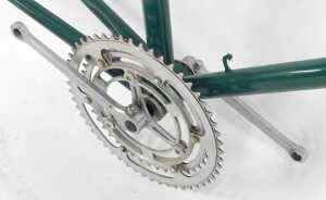 A Jack Taylor bicycle frame and fork set, green with GB handlebars, a Lycett leather seat and... - 6