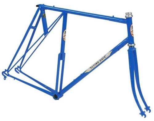 A Trevor Jarvis Flying Gate bicycle frame and fork set, constructed with Reynolds 531 tubes,...