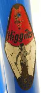 A Higgins bicycle frame and fork set, constructed of Reynolds 531 butted tubes, blue with... - 3