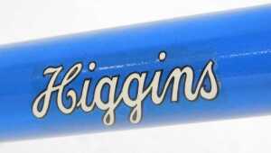 A Higgins bicycle frame and fork set, constructed of Reynolds 531 butted tubes, blue with... - 5