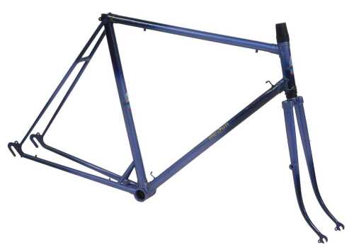 A Sun of Birmingham The Sun bicycle frame and fork set, with intricate lugs with gold detailing,...