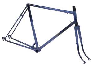 A Sun of Birmingham The Sun bicycle frame and fork set, with intricate lugs with gold detailing,...
