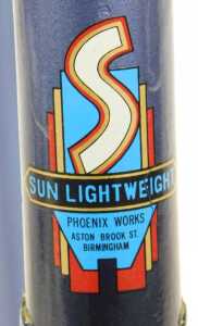 A Sun of Birmingham The Sun bicycle frame and fork set, with intricate lugs with gold detailing,... - 3