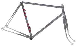 A DK Swann bicycle frame and fork set, constructed from Reynolds 531 tubing, with ornate...
