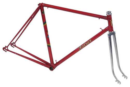 A Rotrax of Southampton bicycle frame and fork set, constructed from Reynolds 531 tubing, with...