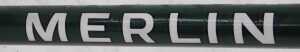 A Merlin Racing Cycles bicycle frame and fork set, green with shaped lugs and white detailing... - 4