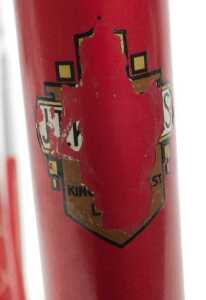 A Tidesley Planet Puma Bicycle frame and fork set, red with ornate polished lugs and fork crown,... - 3